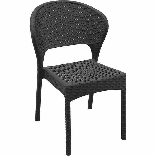 Siesta Daytona Resin Wickerlook Dining Chair Dark Gray, 2PK ISP818-DG